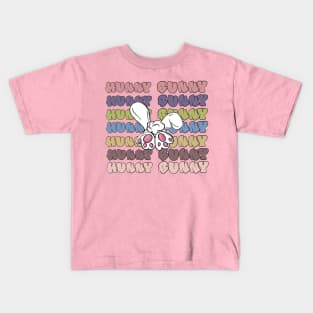 Hunny Bunny repeat bubble words pastels bunny butt Kids T-Shirt